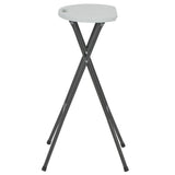 NNEVL Folding Bar Stools 2 pcs HDPE and Steel White