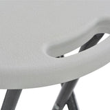 NNEVL Folding Bar Stools 2 pcs HDPE and Steel White