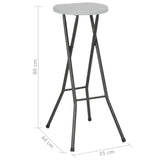 NNEVL Folding Bar Stools 2 pcs HDPE and Steel White