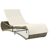 NNEVL Sun Lounger with Cushion Poly Rattan Grey