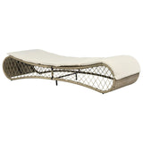 NNEVL Sun Lounger with Cushion Poly Rattan Grey