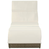 NNEVL Sun Lounger with Cushion Poly Rattan Grey