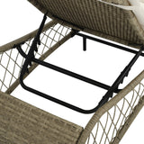 NNEVL Sun Lounger with Cushion Poly Rattan Grey