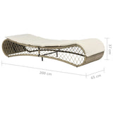 NNEVL Sun Lounger with Cushion Poly Rattan Grey