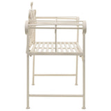 NNEVL Garden Bench 132 cm Metal Antique White