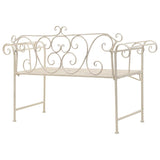 NNEVL Garden Bench 132 cm Metal Antique White