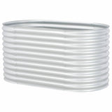 NNEVL Garden Raised Bed 160x80x81 cm Galvanised Steel Silver