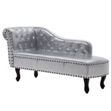 NNEVL Chaise Longue Silver Faux Leather