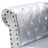 NNEVL Chaise Longue Silver Faux Leather