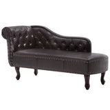NNEVL Chaise Longue Dark Brown Faux Leather
