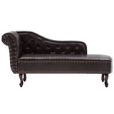 NNEVL Chaise Longue Dark Brown Faux Leather