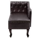 NNEVL Chaise Longue Dark Brown Faux Leather