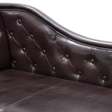 NNEVL Chaise Longue Dark Brown Faux Leather