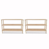 NNEVL Wooden Shoe Rack 3-Tier 2 pcs