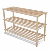 NNEVL Wooden Shoe Rack 3-Tier 2 pcs