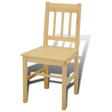 NNEVL Wooden Dining Table with 4 Chairs Natural