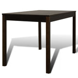 NNEVL Wooden Dining Table with 4 Chairs Brown