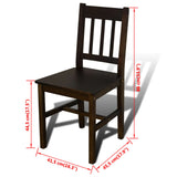 NNEVL Wooden Dining Table with 4 Chairs Brown