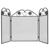 NNEVL 3-panel Fireplace Screen Iron Black
