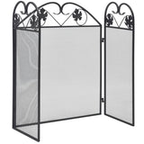 NNEVL 3-panel Fireplace Screen Iron Black