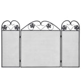 NNEVL 3-panel Fireplace Screen Iron Black