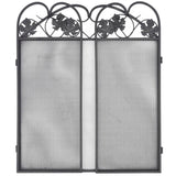 NNEVL 3-panel Fireplace Screen Iron Black