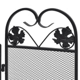 NNEVL 3-panel Fireplace Screen Iron Black