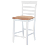 NNEVL White Wooden Bar Table and 4 Bar Chairs Set