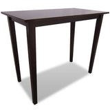 NNEVL Brown Wooden Bar Table and 4 Bar Chairs Set