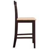 NNEVL Brown Wooden Bar Table and 4 Bar Chairs Set