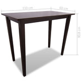 NNEVL Brown Wooden Bar Table and 4 Bar Chairs Set