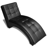 NNEVL Chaise Longue with Pillow Black Faux Leather