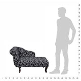 NNEVL Chaise Longue Black and White Fabric