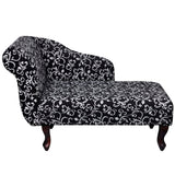 NNEVL Chaise Longue Black and White Fabric