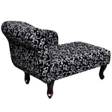 NNEVL Chaise Longue Black and White Fabric