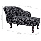 NNEVL Chaise Longue Black and White Fabric