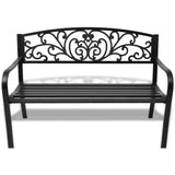 NNEVL Garden Bench 127 cm Cast Iron Black