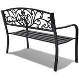 NNEVL Garden Bench 127 cm Cast Iron Black