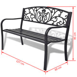 NNEVL Garden Bench 127 cm Cast Iron Black