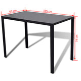 NNEVL Five Piece Dining Table Set Black and White