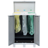 NNEVL Garden Dustbin with 3 Bags Light Grey 65x38x102 cm