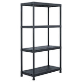 NNEVL Storage Shelf Racks 2 pcs Black 60x30x138 cm Plastic