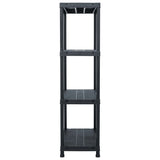 NNEVL Storage Shelf Racks 2 pcs Black 60x30x138 cm Plastic