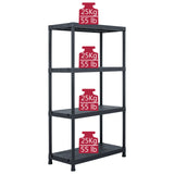 NNEVL Storage Shelf Racks 2 pcs Black 60x30x138 cm Plastic