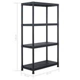 NNEVL Storage Shelf Racks 2 pcs Black 60x30x138 cm Plastic
