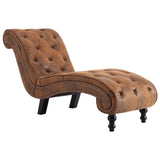 NNEVL Chaise Lounge Brown Faux Suede Leather