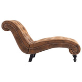 NNEVL Chaise Lounge Brown Faux Suede Leather
