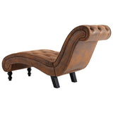 NNEVL Chaise Lounge Brown Faux Suede Leather