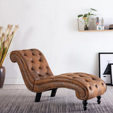 NNEVL Chaise Lounge Brown Faux Suede Leather