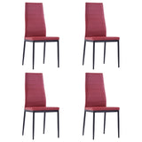 NNEVL Five Piece Dining Set Wine Red